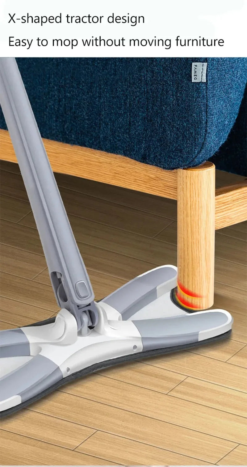 X-type Flat Floor Mop for Hardwood Wood Ceramic Tiles Home 360 Degree Squeeze Mop Hand-free Wash Lazy Mop Home Cleaning Tools