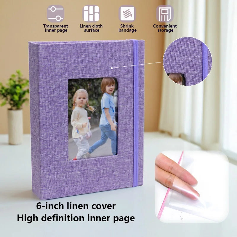 Album Insert Album Standard 6-inch, acid-free album with 52 vintage album with front window, wedding and family photo storage.