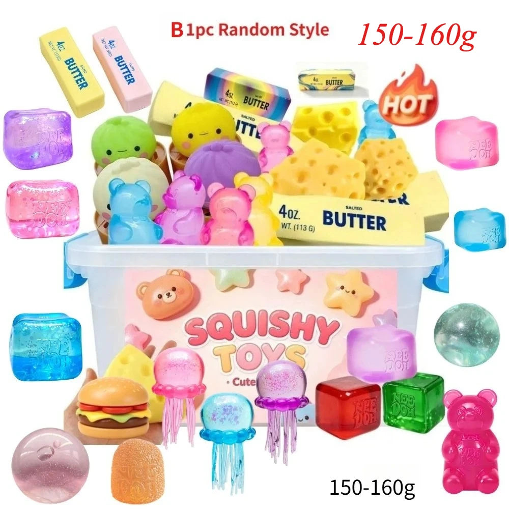 *Multi Slow-Rising Squishy, Random Includes: Cheese Squeeze Toys, Steamed Buns And Dumplings,Long Butter Bread,Bear Squishy Toys