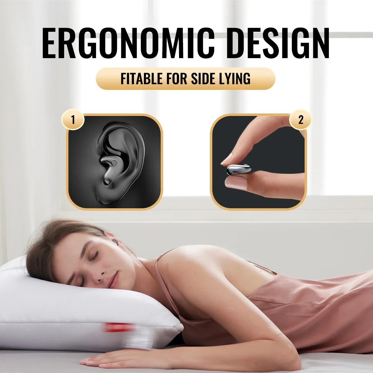 Bluetooth 5.3 Earphones Invisible Sleep Earbuds Wireless in-ear Headphones HiFi Stereo Noise Reduction Hedsets for Huawei