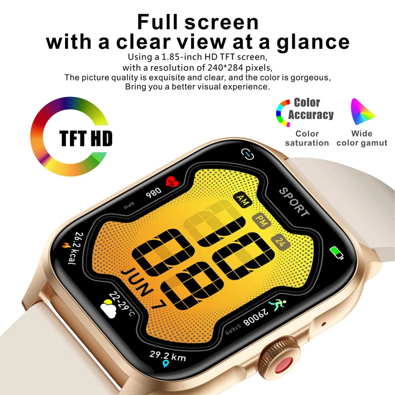 Lenovo QX15 Smart Watch Men & Women Full Touch Screen Sport Fitness Watch Man Waterproof Bluetooth For Ios Android Smartwatch
