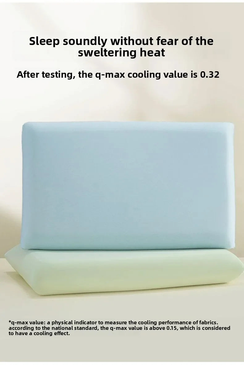 Summer Ice Silk Cooling Pillow Case, Open Style Elastic Edge Cover, Breathable Cool Feel Soft Pillow Protector for Better Sleep