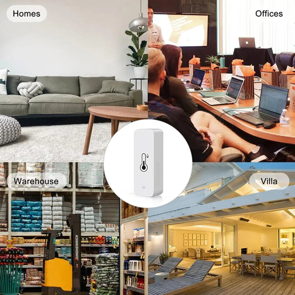 Tuya WiFi Zigbee Temperature Humidity Sensor Smart Home Indoor Hygrometer APP Monitoring Work with Google Home SmartLife Alexa