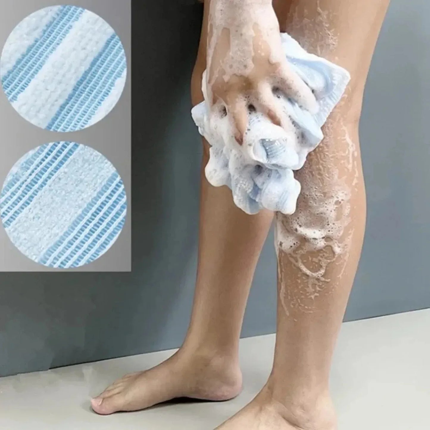 Japanese Exfoliating Bath Towel Ultra-Long Shower Scrubber for Back Antibacterial Foam Washcloth Multi-Use for Shower Skincare
