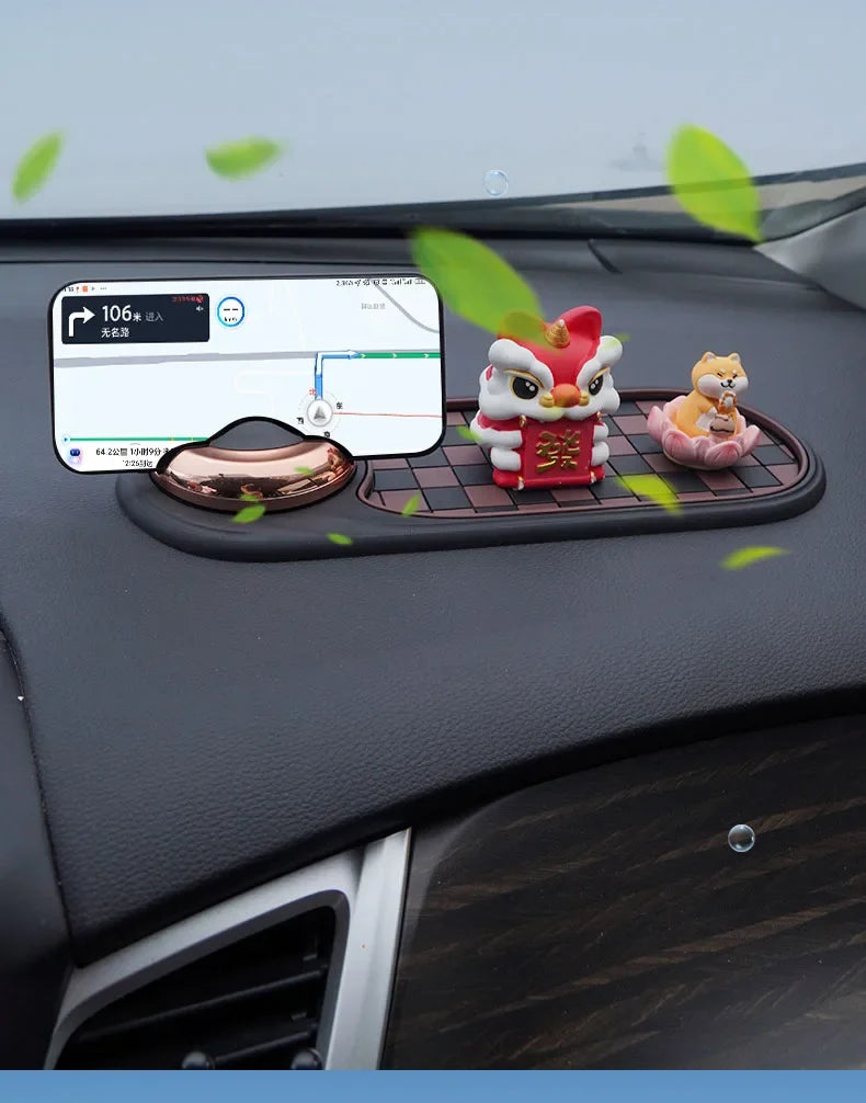 2 in 1 Car Phone Mount with Anti Slip Mat Dashboard Phone Holder 360-Degree Rotation Stable Smartphone Holder Universal