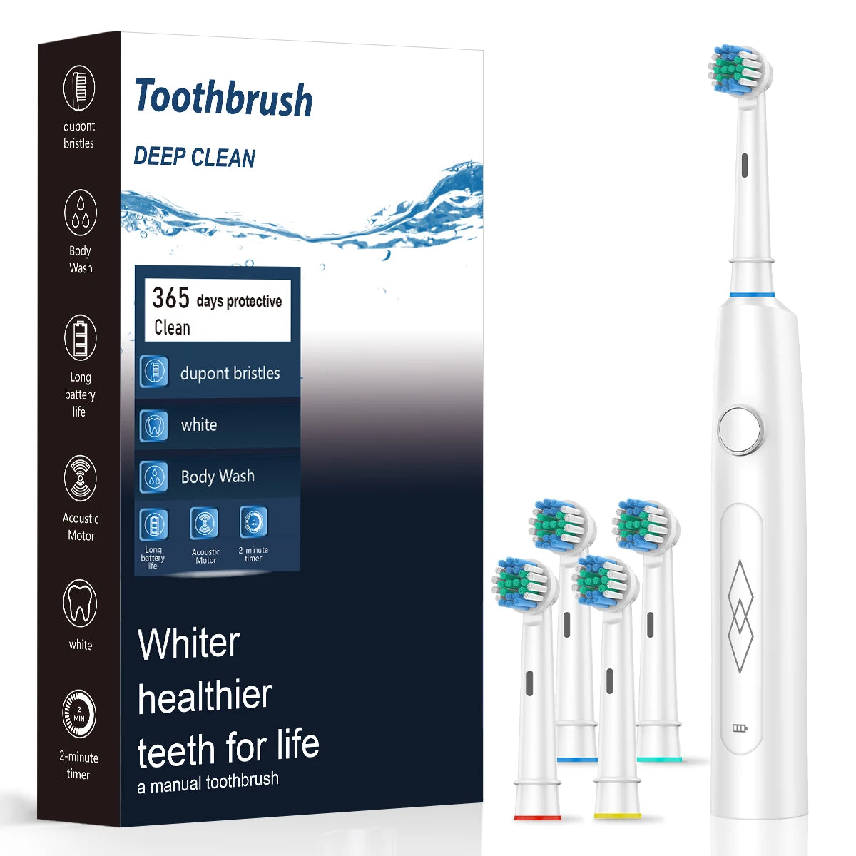 Intelligent electric toothbrush, automatic cleaning, rechargeable soft bristled toothbrush, adult male and female dental cleaner