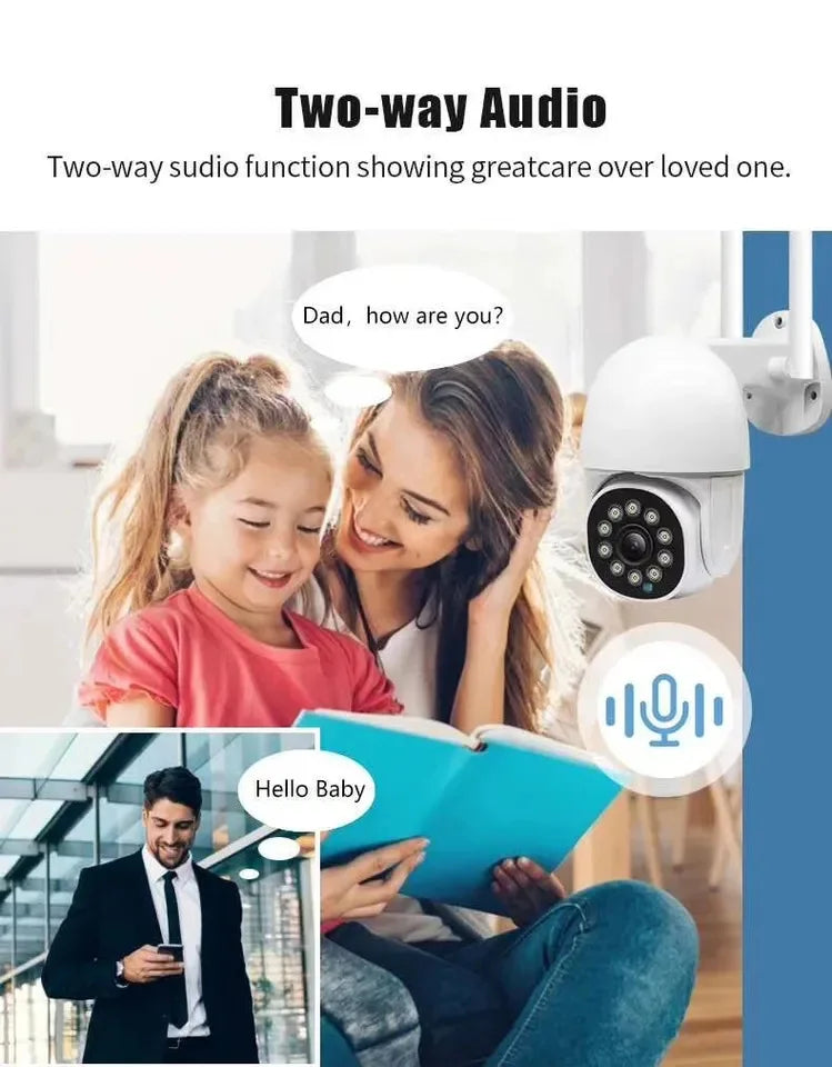 2MP 1080P Eseecloud APP  Full Color Wireless PTZ  IP Dome Camera AI Humanoid Motion Detection Home Security CCTV Monitor