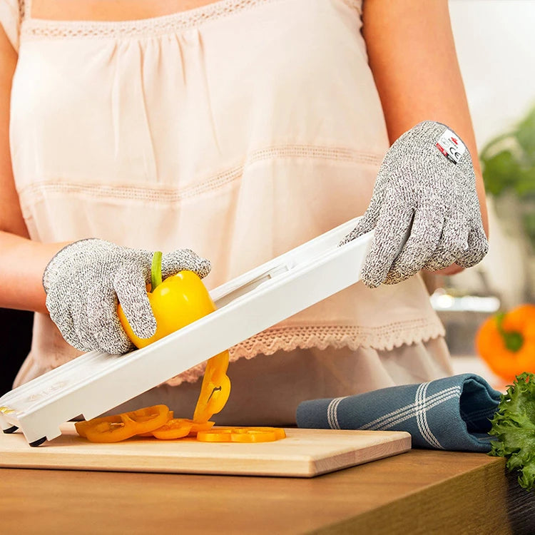 HPPE Level 5 Safety Cut-Resistant Gloves Anti Cut Proof Grey Anti-Cut Level Work Garden Butcher Gardening Handguard Kitchen Tool