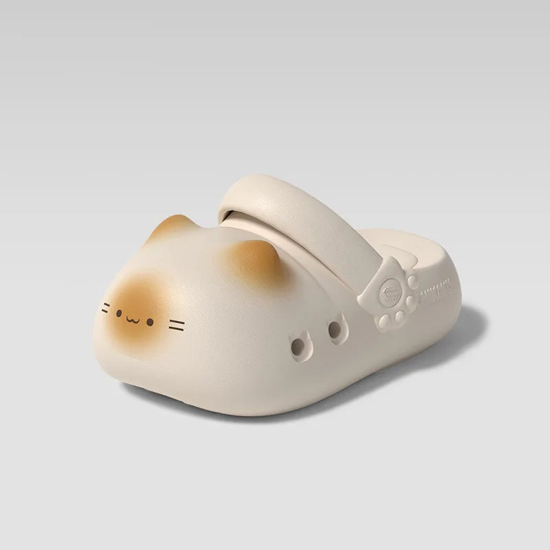Kawaii Kitty Designer Slippers Women's Bottom Cat Paw Shoes Winter Warm Waterproof Mules Clogs Woman Kitten Home Slipper Adult