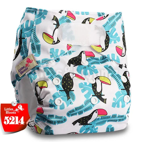 [Littles&Bloomz] Baby Washable Reusable Real Cloth STANDARD Hook-Loop Pocket Nappy Diaper Cover Wrap, suits Birth to Potty