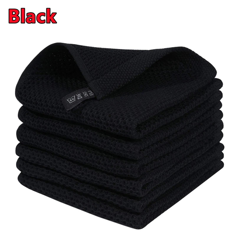 New 100% Cotton Dishcloth Ultra Soft Absorbent Kitchen Towel Household Cleaning Cloth Kitchen Tools Gadgets Wash Cloth Dish Rag