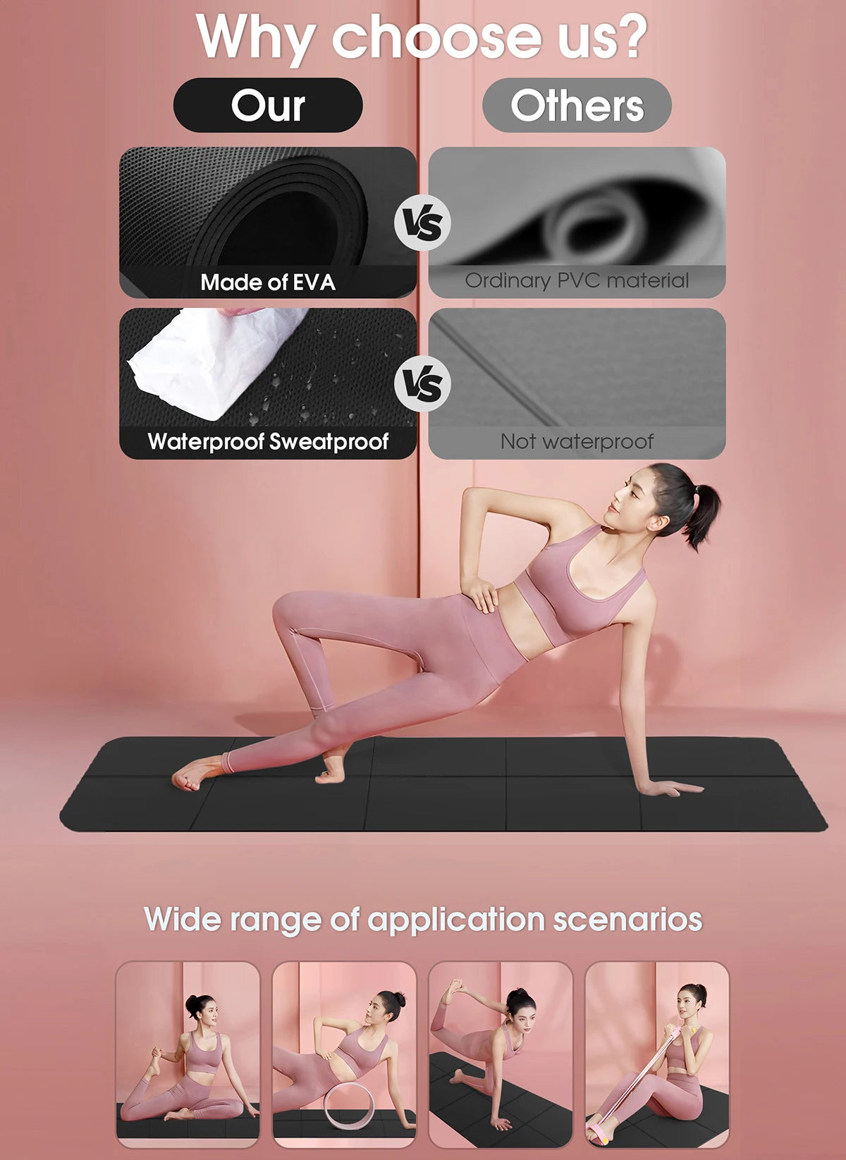 Yoga mat sports fitness EVA comfortable foam 3mm thick yoga mat sports yoga and Pilates gymnastics mat