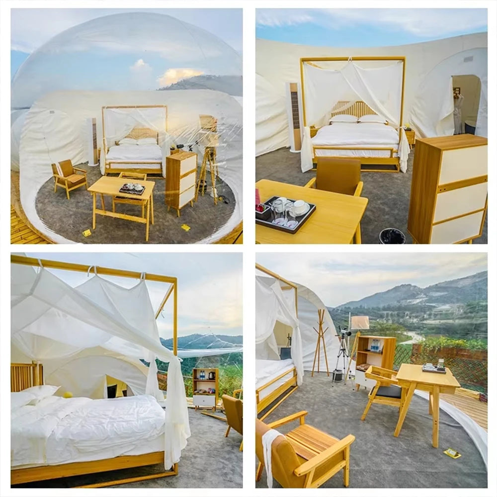 Outdoor Inflatable Bubble House Spherical Tent Transparent Starry Sky Bubble Tent Waterproof PC Material Perfect for Activities