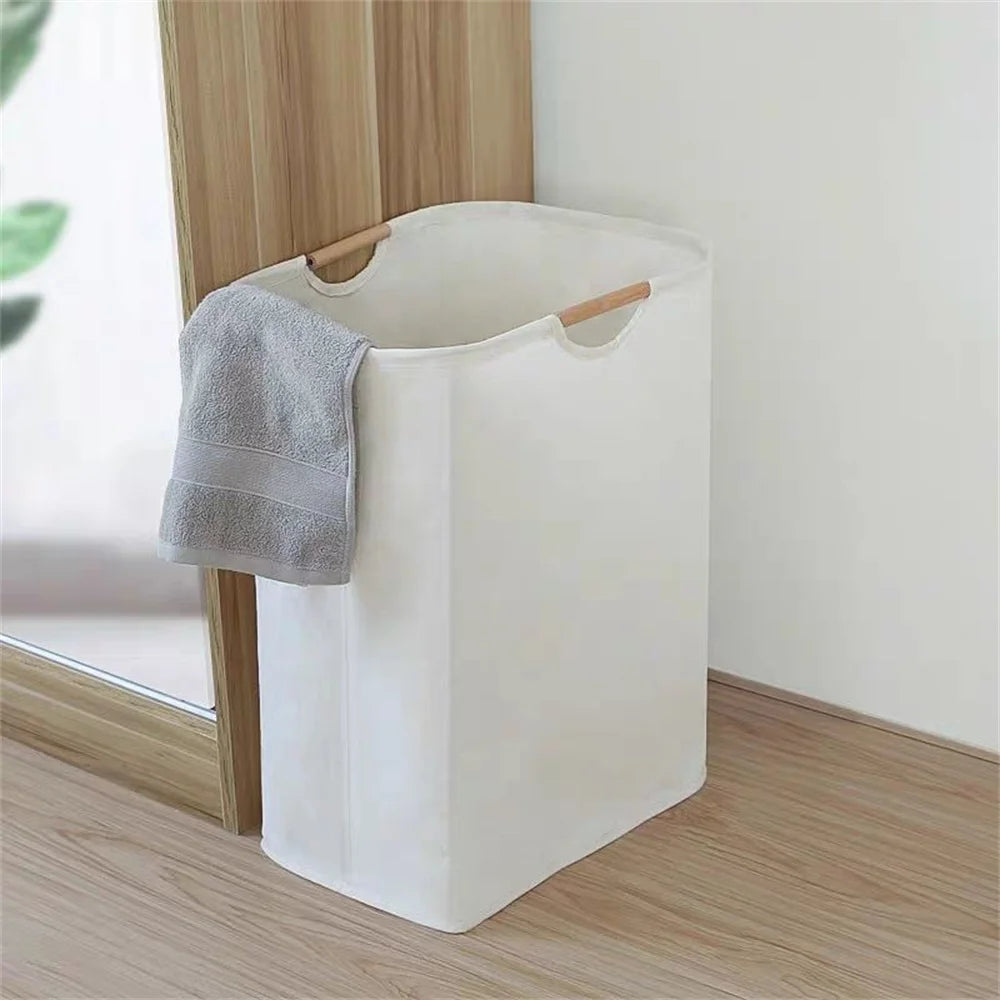 Waterproof Laundry Basket Cotton Linen Dirty Clothes Dirty Fabric Storage Basket Foldable Large Size Sundries Organizer  ﻿