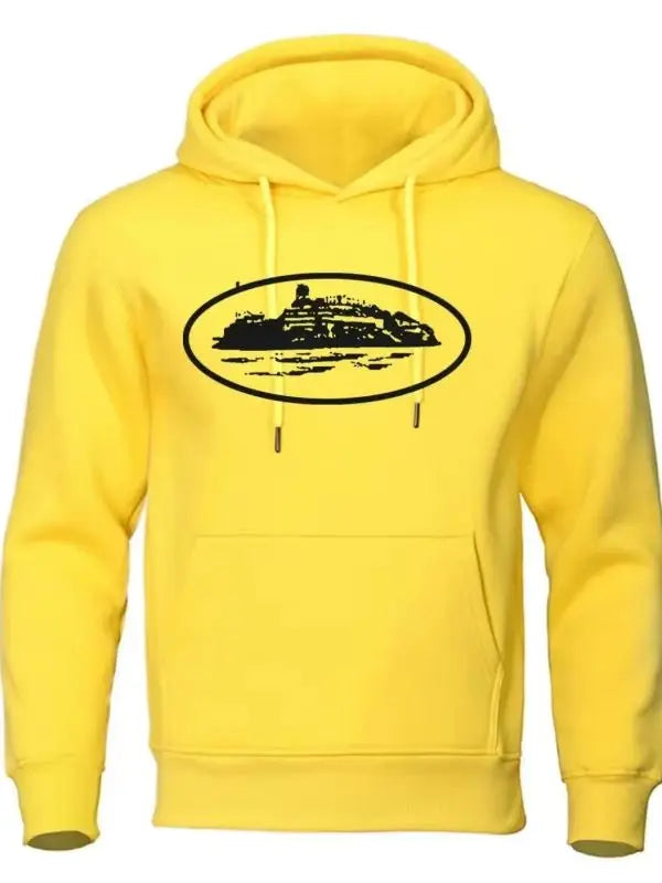 Men's Premium Hoodie Sweatshirt with General Brand Logo Comfortable Streetwear Casual Hooded Pullover for Youth