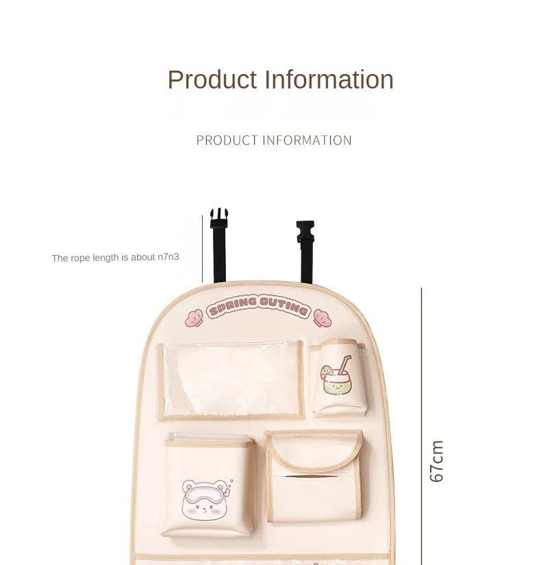 Car Back Seat Organizer Anti-kick Pad Rear Safety Seat Anti-wear Pad Car Anti-dirty Pad Universal Car Backrest Storage Bag