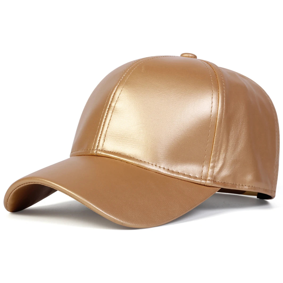 Unisex Light Panel Solid Color PU Leather Baseball Caps Spring Autumn Outdoor Adjustable Casual Hats Dad Hat Sunscreen Hat