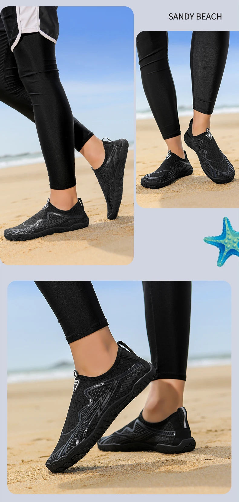 Summer Quick-Drying Beach Water Shoes Unisex Swimming Aqua Slippers Outdoor Activities Surfing on The Sea Five Finger Sandals