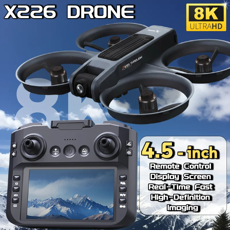 NEW Lenovo X226/X226VR Mini Drones 4K Professional Remote Control Helicopter Plane RC Dron with Screen Quadcopter Toys Gift