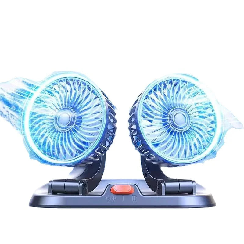 5V/12V/24V Car Fan Cooling Dual/Three Head USB Cooler Adjustable Auto Cooler Air Fan Car Accessories Wind Regulation