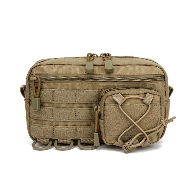 Tactical Molle Horizontal Admin Pouch with Front Drawstring Pocket EMT Pouch EDC Utility Orgaznier Bag Hunting Fanny Pack