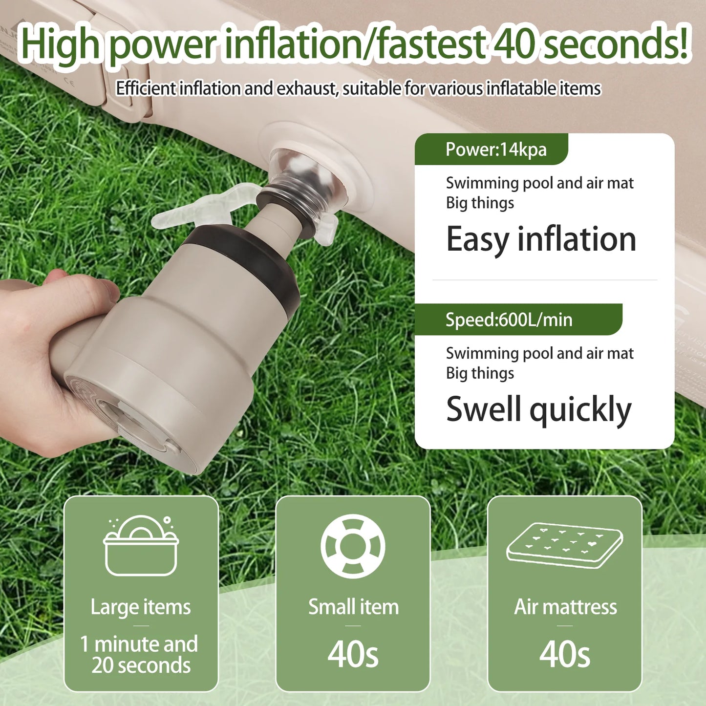 DOTWISE Mini Electric Air Pump Brushless Motor Wireless Air Compressor High Flow Small Air Mattres Kayak Paddle Outdoor Air Pump