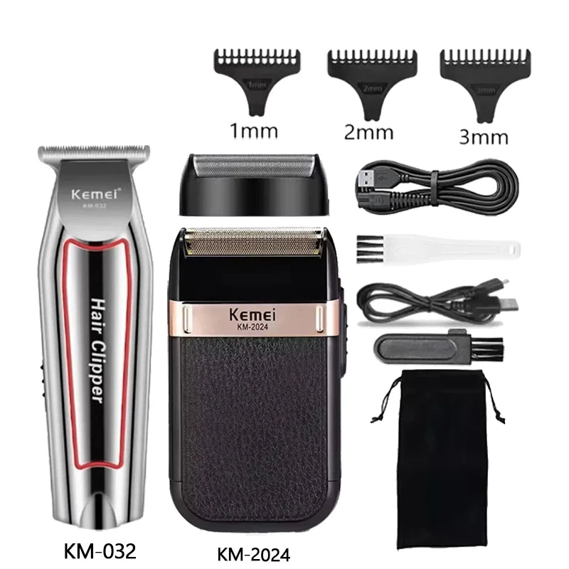 Kemei Hair Clipper Kit Men's Electric Shaver Hair Trimmer Machine Professional Hair Cutting Machine Km-2299 Km-032 Km-2024