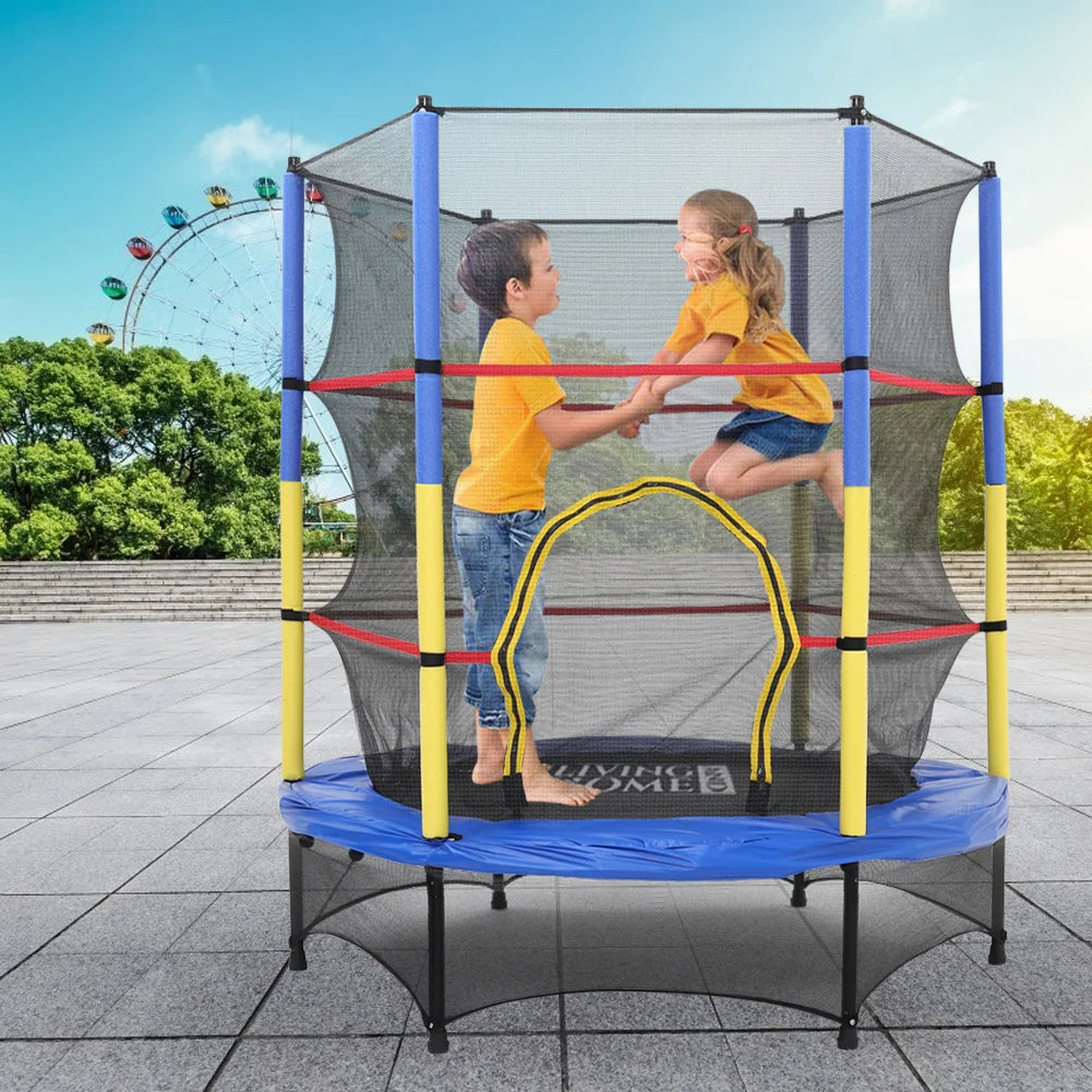 Voltsify 4.5FT Kids Mini Trampoline with Safety Enclosure for Indoor and Outdoor Use