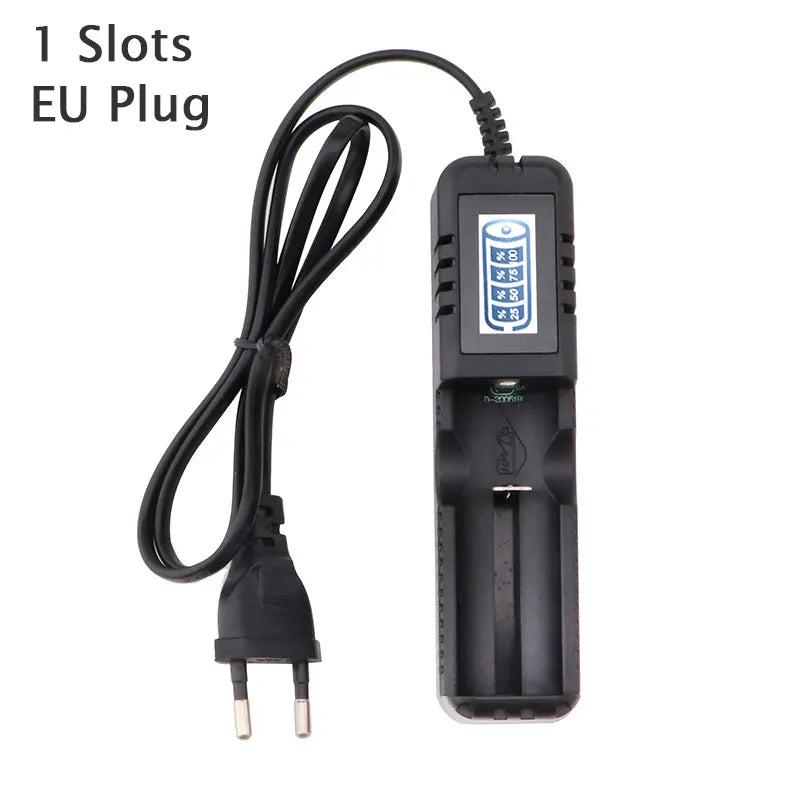 LCD 18650 Battery Charger 1 / 2 Slots Dual For 26650/18650/14500/16340 Charging 4.2V Rechargeable Lithium Battery Charger