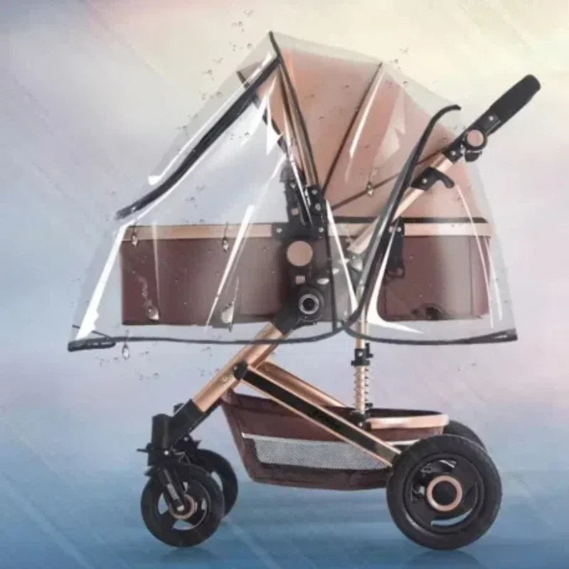 2025New Waterproof Rain Cover For Prams Pram Accessories Transparent Dust Cover Open Zip Umbrella Rainy Season Waterproof