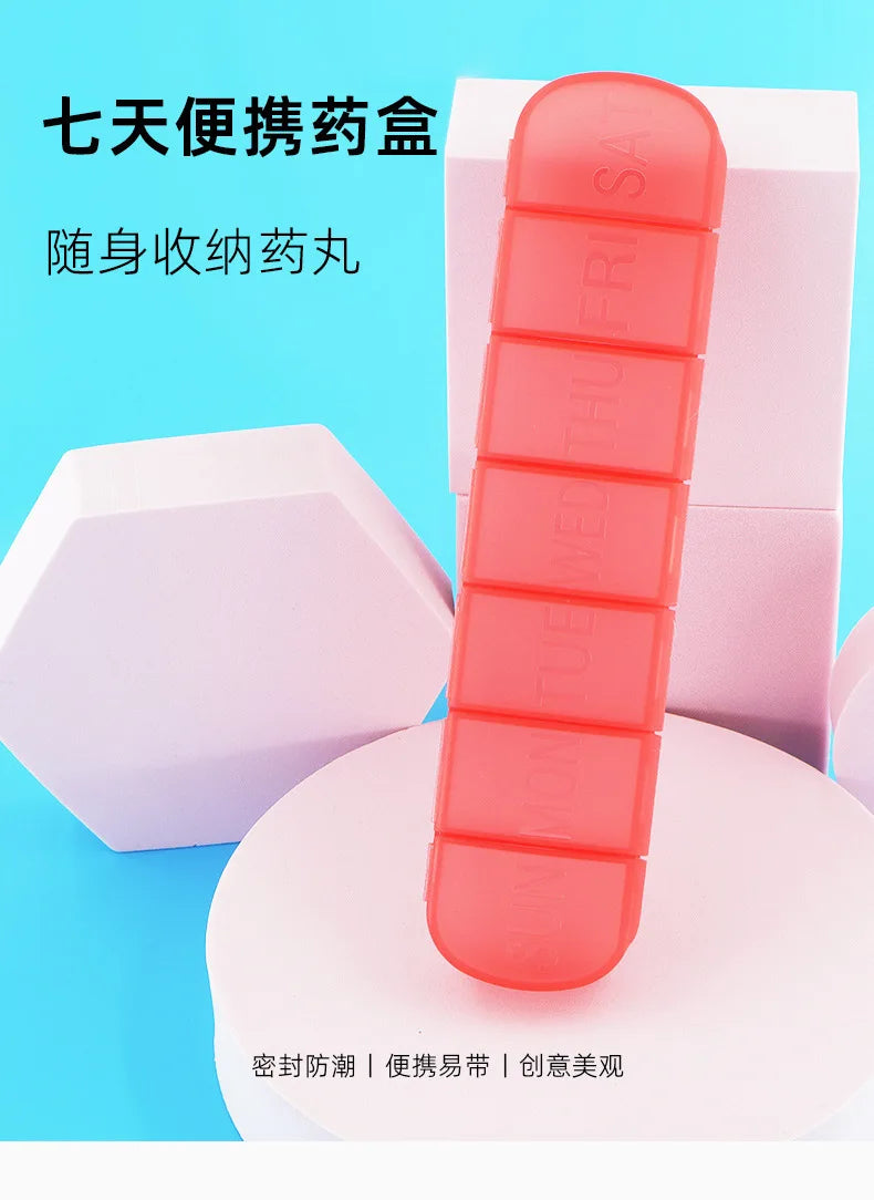 Weekly Medicine Pill's Box Pill Case Drug Dispense Mini Portable Pills Organizer Case 7 Grids PillBox Tablet Storage Container