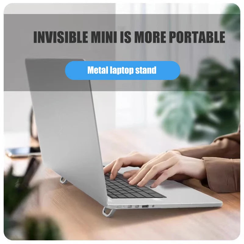 2pcs/Set Laptop Stand for Computer Keyboard Stand Riser Aluminum Mini Portable Laptop Stands for Notebook