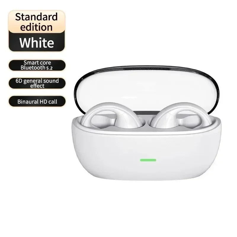 TWS Bluetooth Wireless Headphones Clip Ear Music Noise Canceling Headset HD Call Sports Gaming Earphones for all smartphones