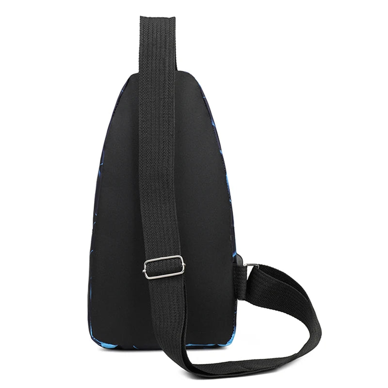 Korean chest bag Men's fashion camouflage men's satchel Shoulder bag Crossbody bag Oxford cloth casual bag Canvas small backpack