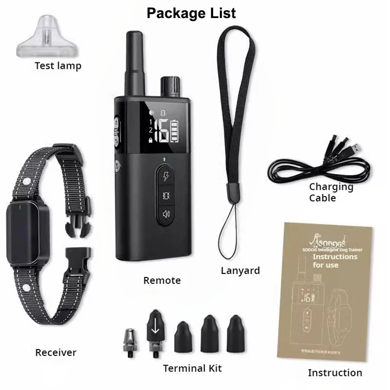 Dog Training Collar Dog Shock Collar With Remote 2600FT Electric Dog Training Collar With 3 Training Modes 16 Level Adjustable S