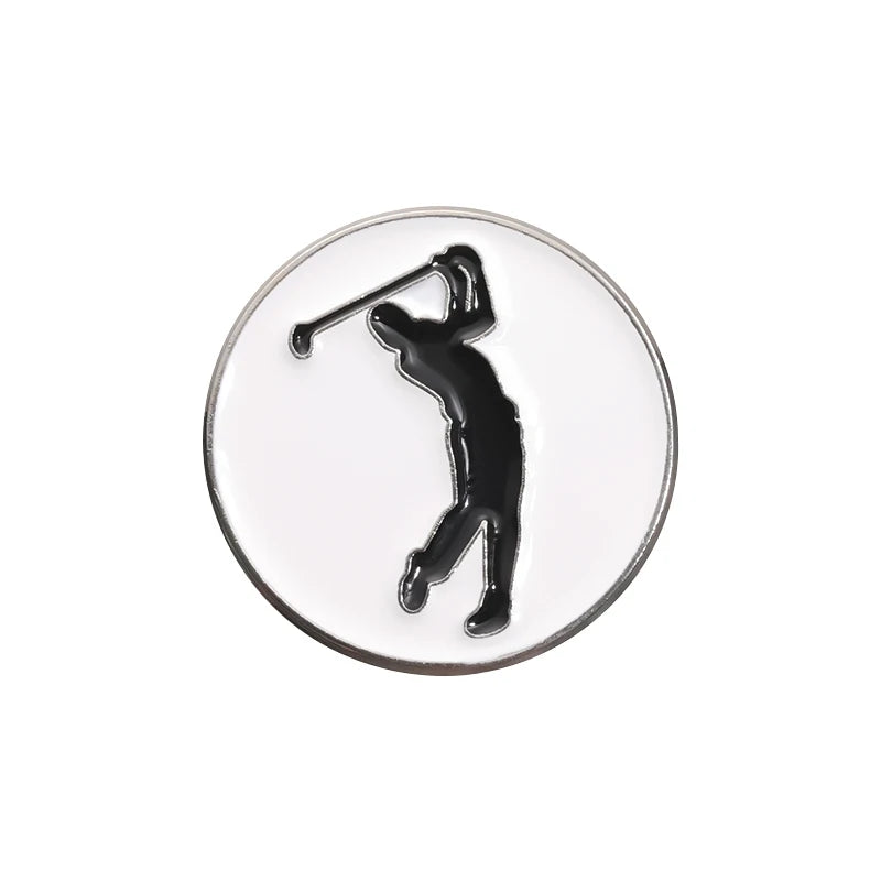 Magnetic Golf Ball Marker Hat Clips Funny Cartoon Print Accessories for Golf Cap Metal Decorative Jewelry Gift for Golf Lover