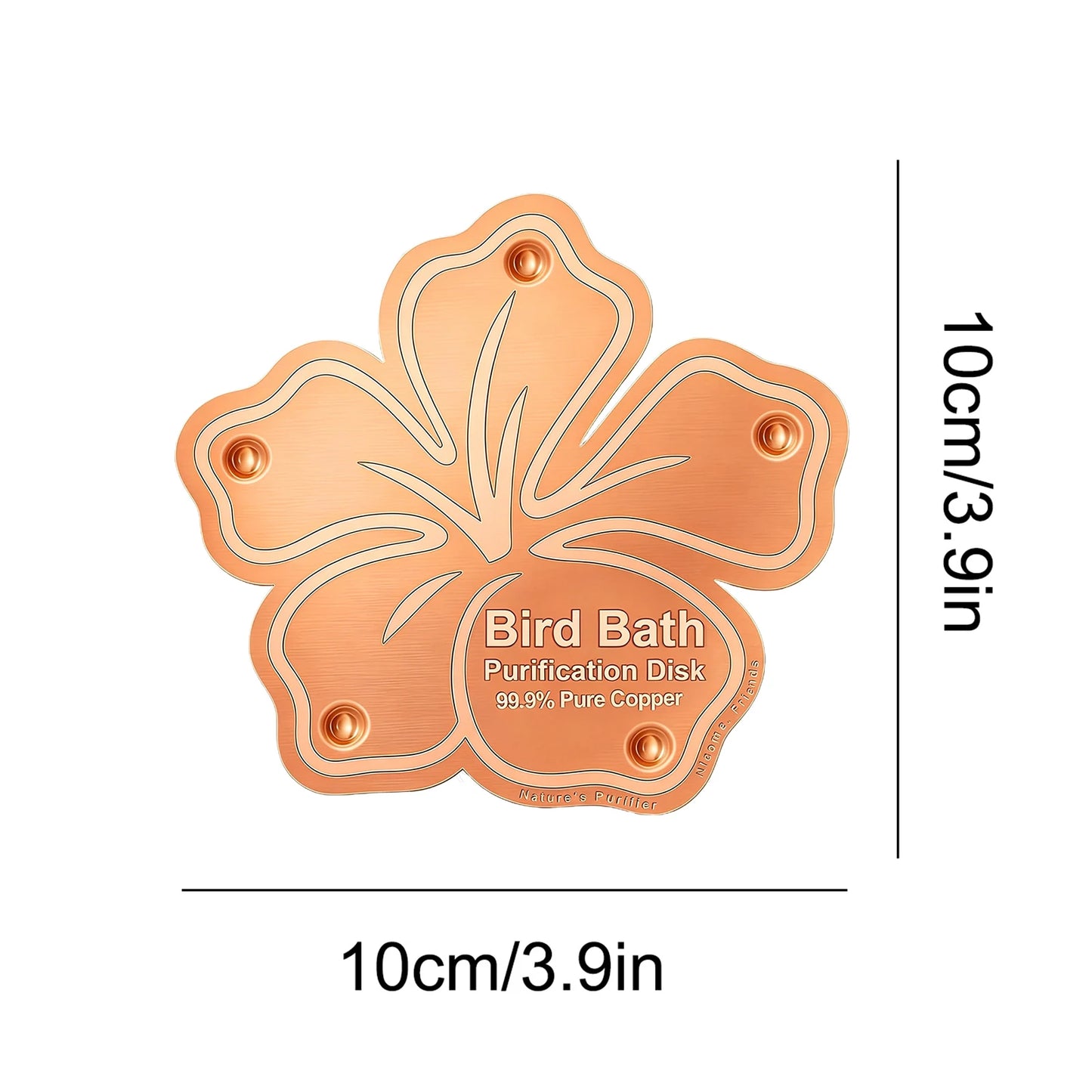 Bird Bath Copper Disk bird bath purification tray Metal Cleaner Disks Feeder Accessories For Water Bowl