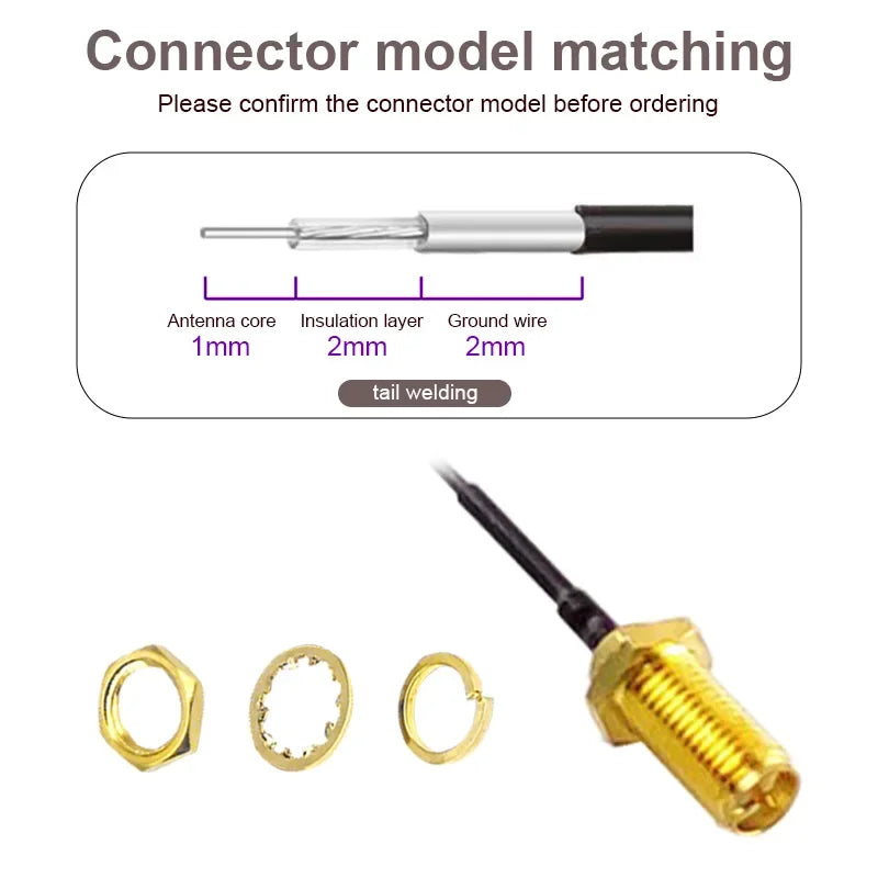 2/4/8Pcs RP SMA Pigtail Cable 1.13 Cable SMA Female Connector To UFL/U.FL Cable for WiFi Antenna Extension