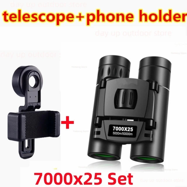 9000x25 HD Zoom Portable Powerful Binoculars Long Range BAK4 Telescope Jumelles Folding Optics for Outdoor Hunting Camping