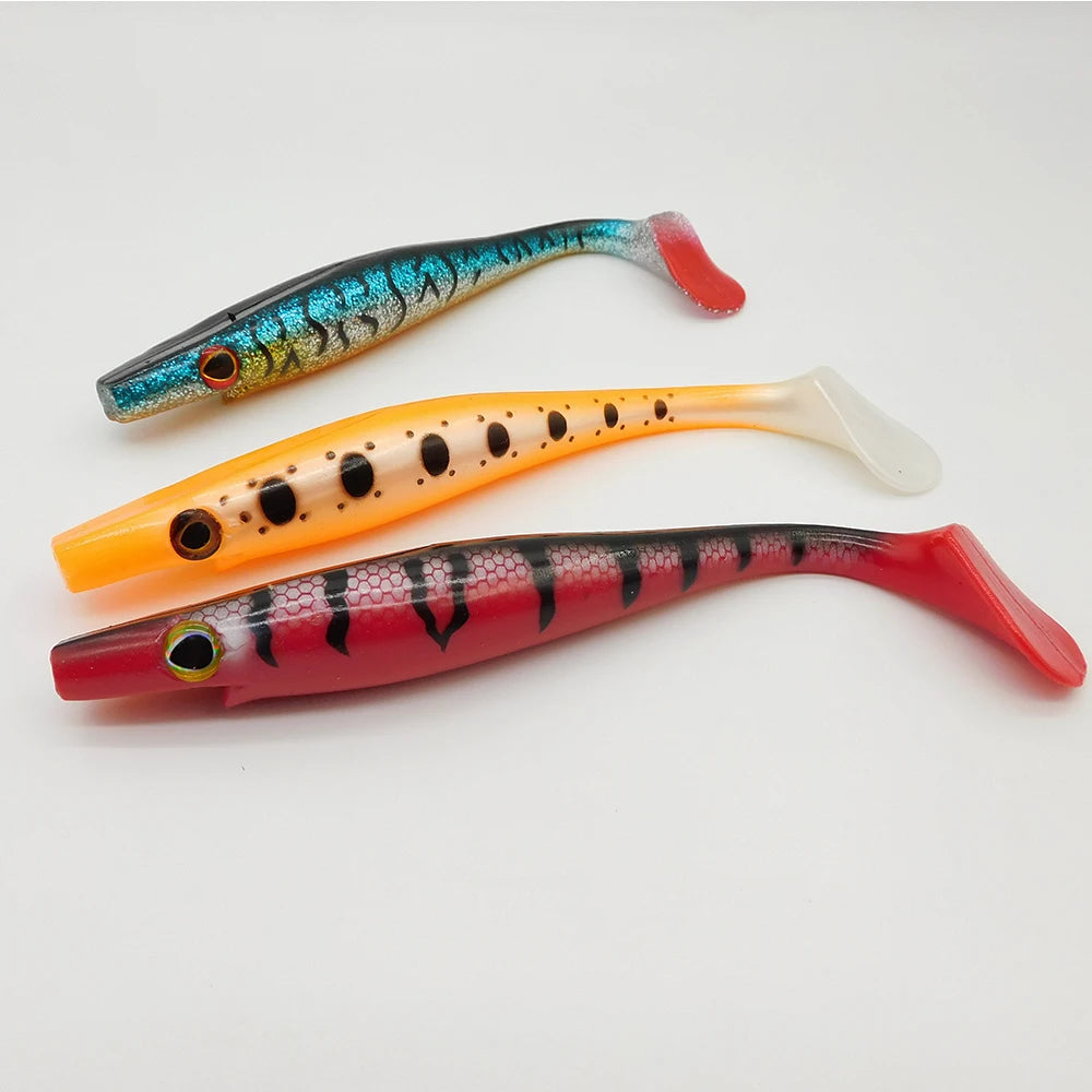 ESFISHING soft lures fishing Peche pike Hog Shad 100mm  200mm Sea Fishing Silicone bait swimbait sea lake isca artificial