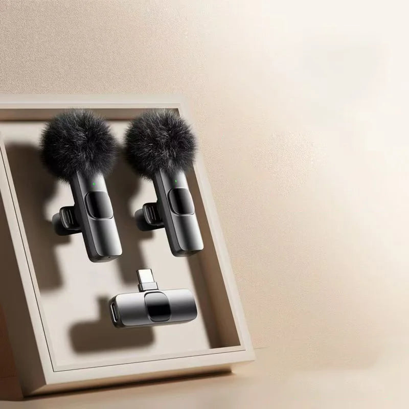 Wireless Lavalier Microphone 2.4G Mini Portable Audio Video Recording Mic for iPhone Android Live Broadcast Gaming