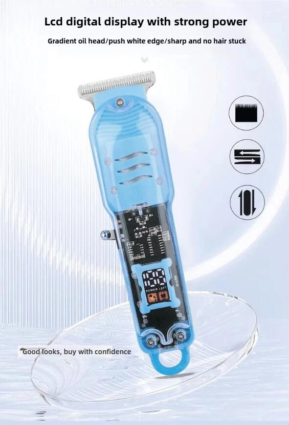 Hair Cut Machine Rechargeable Hair Clippers Transparent Professional Clippers Electric Hair Trimmers Shaver for Men Cordless