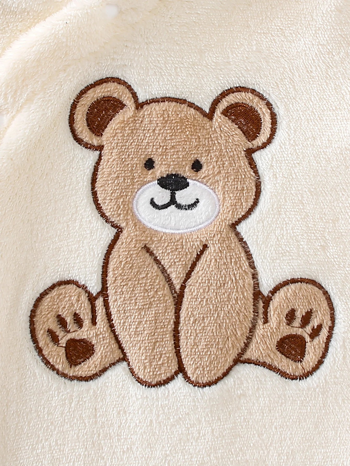 Autumn Winter Baby Bear Onesie with Hat Soft Plush Fabric Warm Cute Heated Footed Suit with Head Protection Bear Ear Design Infa
