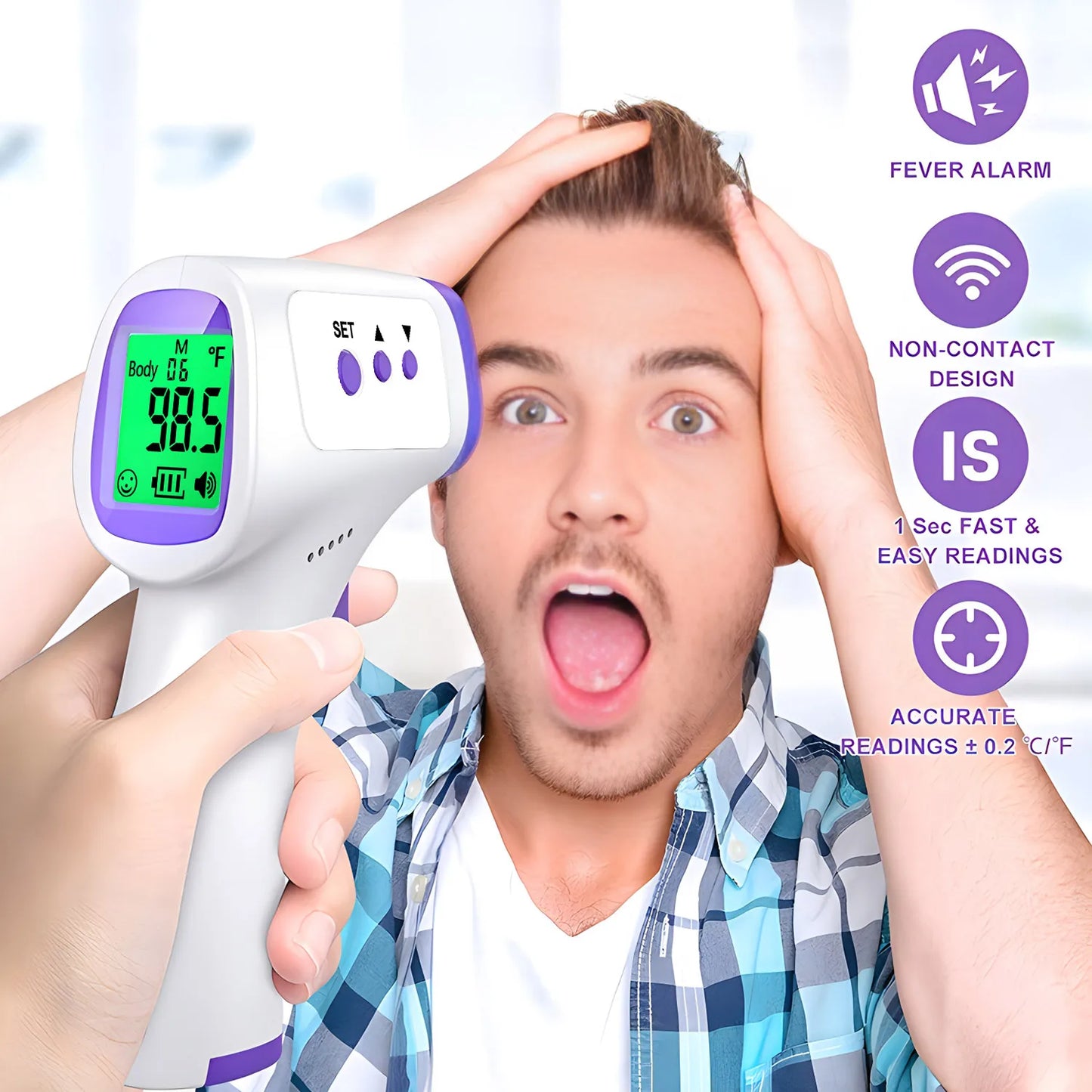 Forehead Digital Thermometer Non Contact Infrared Medical Thermometer Body Temperature Fever Measure Tool for Baby Adults