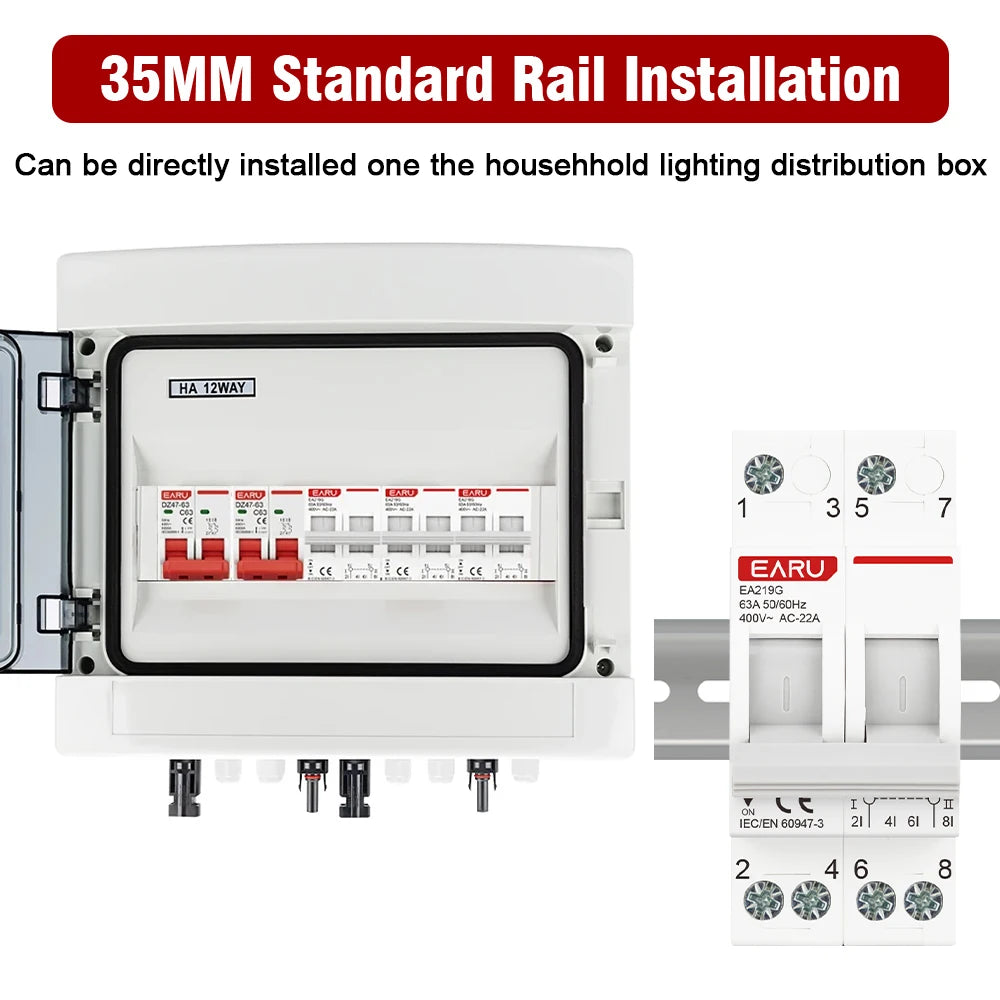 Din Rail 2P 40A 63A AC400V 50/60Hz Modular MTS Dual Power Manual Transfer Switch Isolating Discounnecting Switch Circuit Breaker