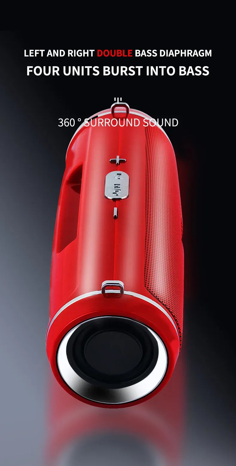 200W Peak Power Portable Bluetooth Speaker IPX7 Waterproof Outdoor HIFI Pillar Subwoofer Stereo Soundbox FM Radio TF Boom Box