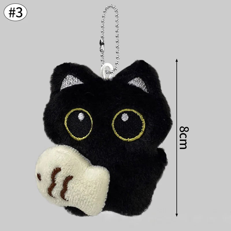 Cute Black Cat Plush Pendant Keychain Pilot Little Black Cat Hanging Backpack Keychain Creative Cat Plush Phone Keychain Gift