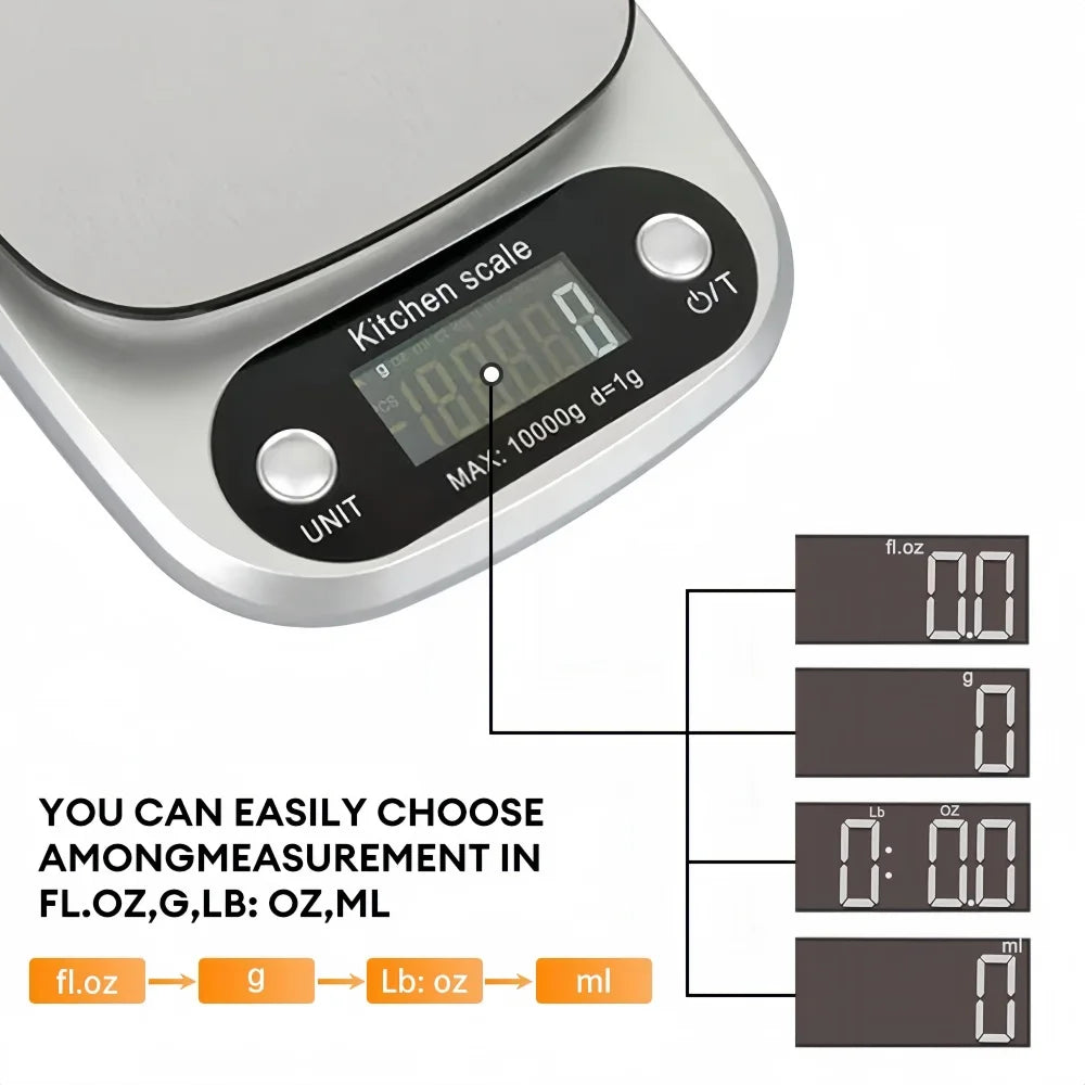 10kg/1g Digital Kitchen Scale High precision LCD Electronic Food Scale Jewelry Coffee Baking Portable High-quality Kitchen Tools