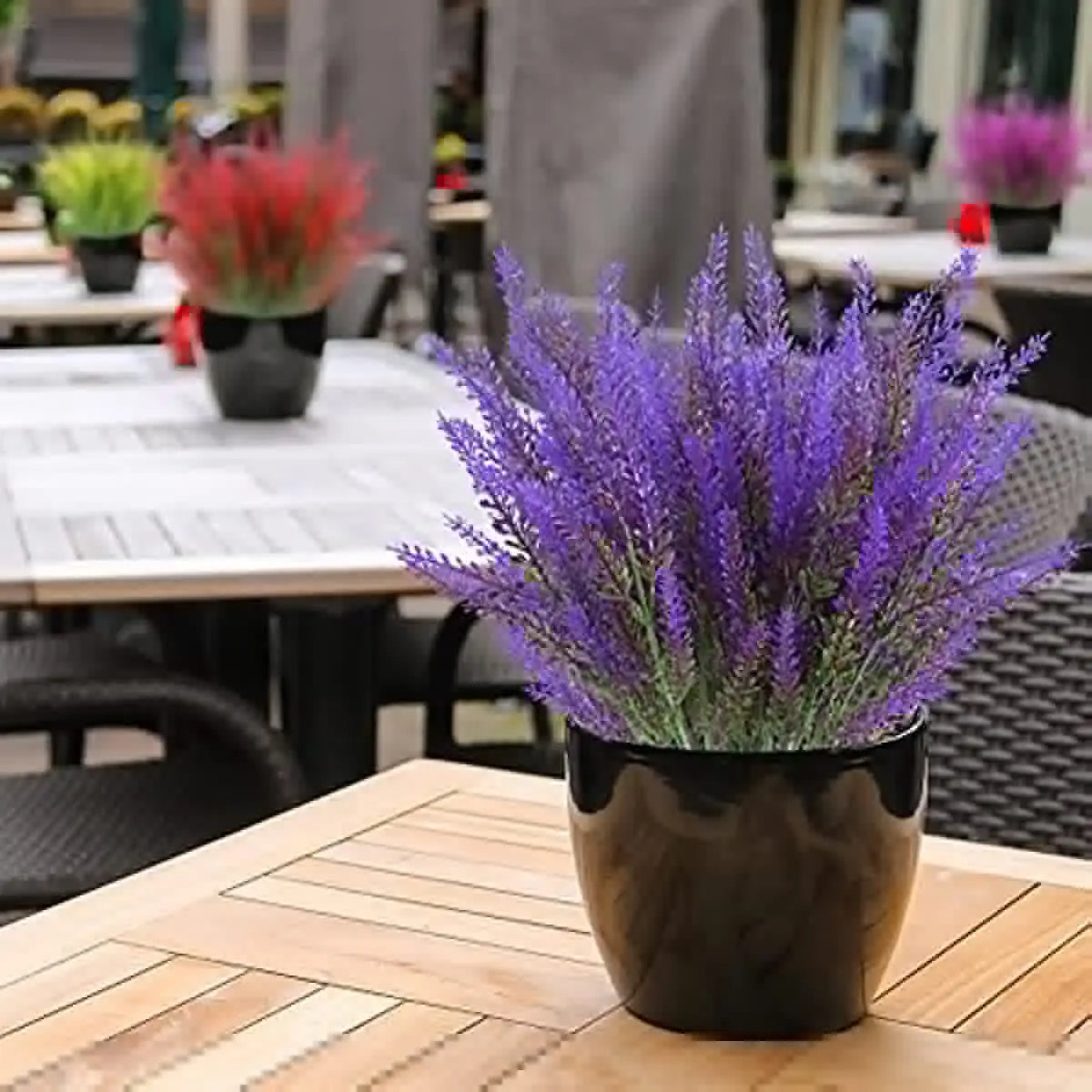 3/5/10pcs Artificial Flowers Flocked Plastic Lavender Bundle Fake Plants Wedding Bridle Bouquet Indoor Outdoor Home Kitchen