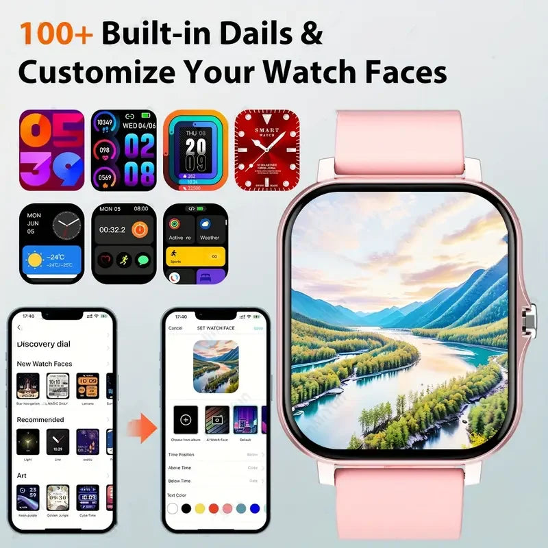 LAXASFIT 2026 Smart Watch 1.83 Inch HD Display Answer Make Call Message Preview Sport Modes DIY Dial Weather Forecast Men Women